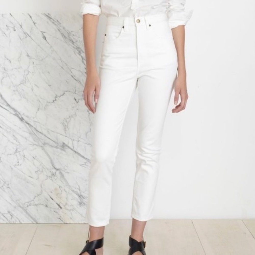 Apiece Apart High Waisted Straight Leg Jean Size 2 EUC White